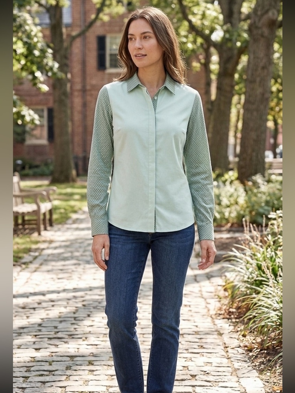 Zara || Woman’s long Sleeves green Blouse size Small